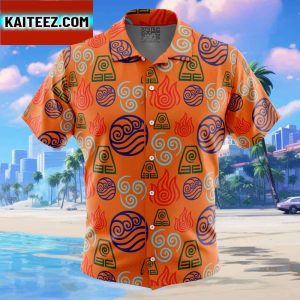 Bending Elements Avatar Gift For Family In Summer Holiday Button Up Hawaiian Shirt