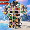 Block Faces Pattern Minecraft Gift For Family In Summer Holiday Button Up Hawaiian Shirt