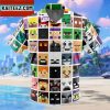 Block Faces Minecraft Gift For Family In Summer Holiday Button Up Hawaiian Shirt