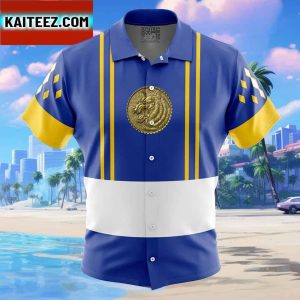 Blue Ranger Ninjetti Mighty Morphin Power Rangers Gift For Family In Summer Holiday Button Up Hawaiian Shirt