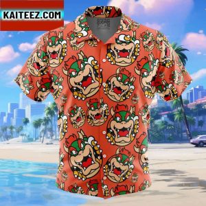Bowser Super Mario Gift For Family In Summer Holiday Button Up Hawaiian Shirt