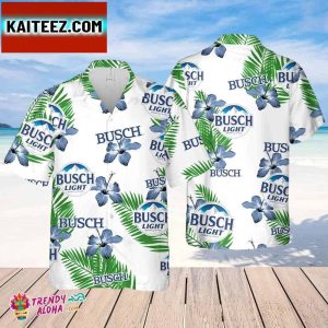 Busch Light Hawaiian Hibiscus Flower PatternTropical Beach Shirt Hawaiian Flower Shirt Hawaiian Beer Shirt