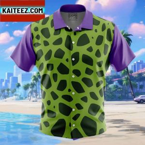Cell Dragon Ball Z Gift For Family In Summer Holiday Button Up Hawaiian Shirt