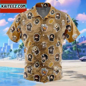 Chibi Fellowship Of The Ring Pattern The Lord Of The Rings Gift For Family In Summer Holiday Button Up Hawaiian Shirt