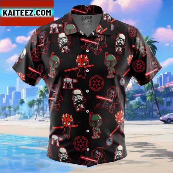 Chibi Sith Galactic Empire Star Wars Pattern Gift For Family In Summer Holiday Button Up Hawaiian Shirt