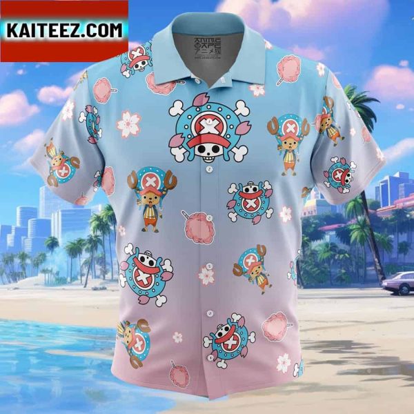 Chopper Pattern One Piece Gift For Family In Summer Holiday Button Up Hawaiian Shirt