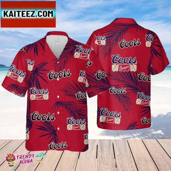 Coors Banquet Hawaiian Palm Leaves Pattern Shirt Beer Summer Party Hawaiian Shirt Schlitz Beer Shirt