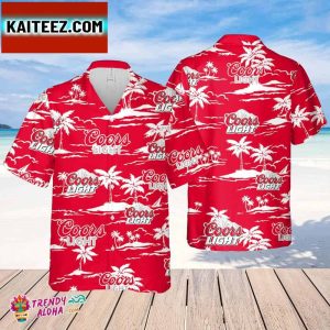 Coors Light Hawaiian Beach Pattern Shirt Hawaii Beer Shirt Coors Light Hawaiian Summer Shirt Coors Light Aloha Shirt