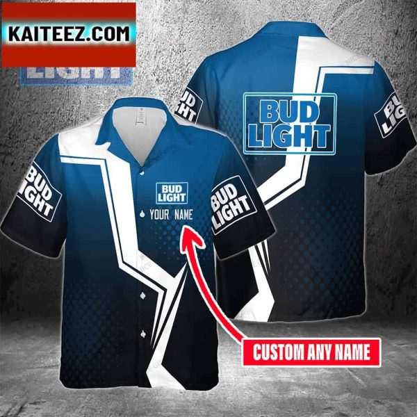 Customizable Name Bud Light Tropical Hawaiian Shirt