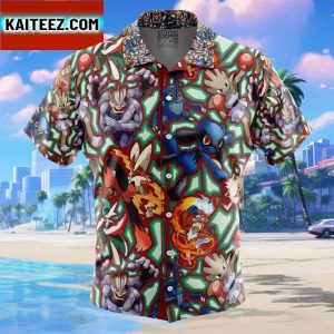 Fighting Type Pokemon Pokemon Gift For Family In Summer Holiday Button Up Hawaiian Shirt