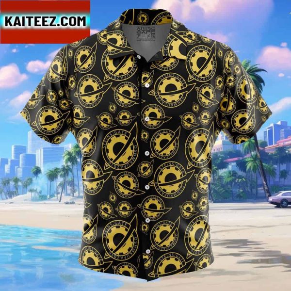 Future Gadget Lab Badge Steins Gate Gift For Family In Summer Holiday Button Up Hawaiian Shirt