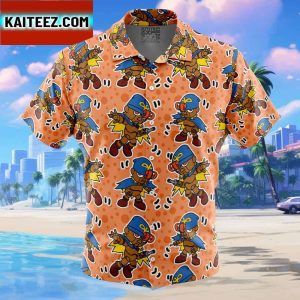 Geno Super Mario Bros Gift For Family In Summer Holiday Button Up Hawaiian Shirt