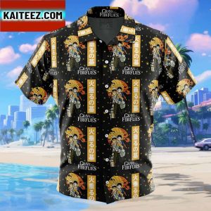 Grave of the Fireflies Studio Ghibli Gift For Family In Summer Holiday Button Up Hawaiian Shirt