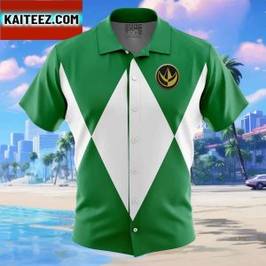 Green Ranger Mighty Morphin Power Rangers Gift For Family In Summer Holiday Button Up Hawaiian Shirt