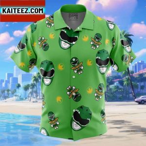 Green Ranger Pattern Mighty Morphin Power Rangers Gift For Family In Summer Holiday Button Up Hawaiian Shirt