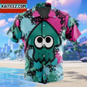 Green Squid Aloha Splatoon Gift For Family In Summer Holiday Button Up Hawaiian Shirt