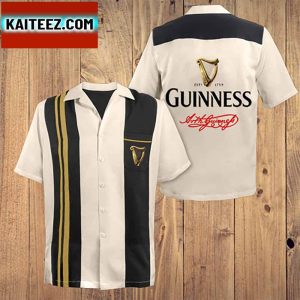 Guinness Beer Black White Hawaii Aloha Shirt Beer Hawaiian Shirt