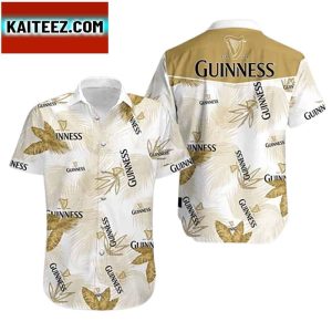 Guinness Beer Yellow White Hawaii Aloha Shirt Beer Hawaiian Shirt