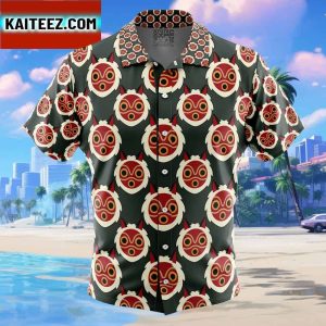 Himes Mask Princess Mononoke Gift For Family In Summer Holiday Button Up Hawaiian Shirt