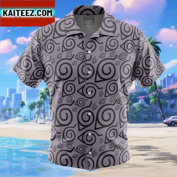 Konoha Naruto Shippuden Gift For Family In Summer Holiday Button Up Hawaiian Shirt