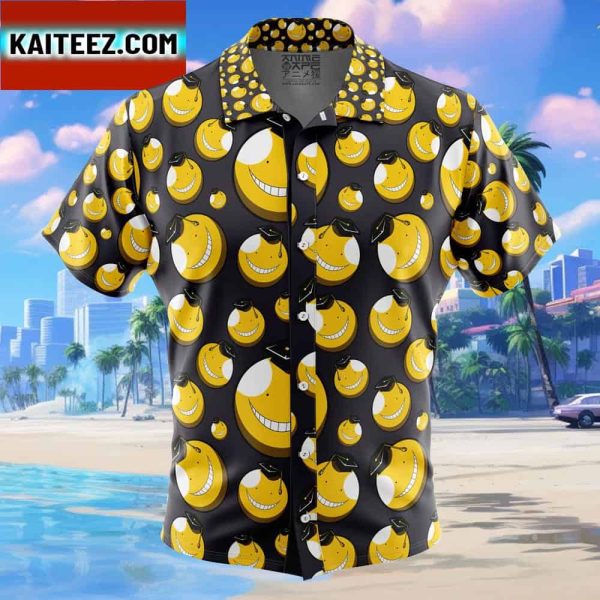 Koro-sensei Assassination Classroom Gift For Family In Summer Holiday Button Up Hawaiian Shirt