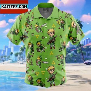 Link Pattern Legend of Zelda Gift For Family In Summer Holiday Button Up Hawaiian Shirt