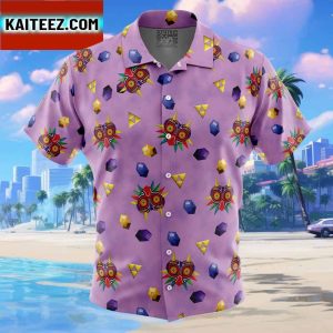 Majoras Mask Legend of Zelda Gift For Family In Summer Holiday Button Up Hawaiian Shirt