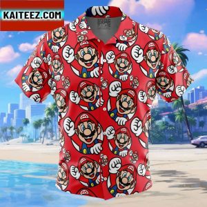 Mario Super Mario Gift For Family In Summer Holiday Button Up Hawaiian Shirt