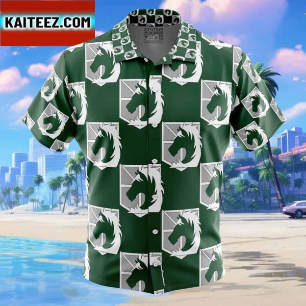 Military Police Attack on Titan Gift For Family In Summer Holiday Button Up Hawaiian Shirt