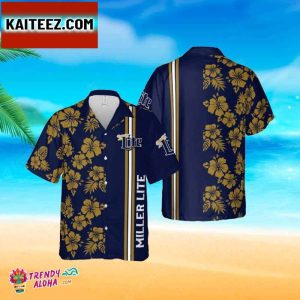 Miller Beer Floral Lite Tropical Beer Hawaiian Shirt