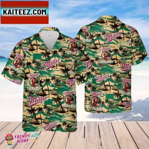 Miller High Life Hawaiian Sea Island Pattern Shirt Summer Beer Hawaiian Shirt