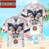 Miller Lite Beer Palm Leaf Tropical White Hawaii Aloha Shirt Beer Hawaiian Shirt