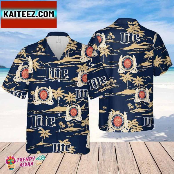 Miller Lite Hawaiian Beach Pattern Shirt Hawaii Beer Shirt Miller Lite Hawaiian Summer Shirt Miller Lite Aloha Shirt