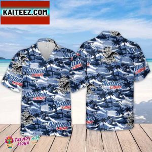 Natural Light Hawaiian Sea Island Pattern Hawaiian Shirt Summer Beer Hawaiian Shirt