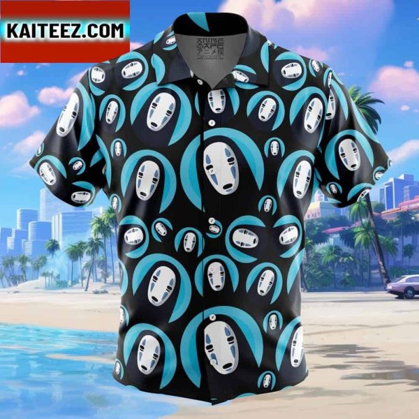 No Face Spirited Away Gift For Family In Summer Holiday Button Up Hawaiian Shirt