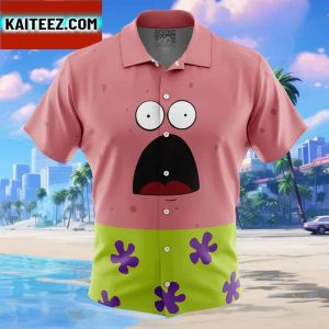 Patrick Star Spongebob SquarePants Nickelodeon Gift For Family In Summer Holiday Button Up Hawaiian Shirt