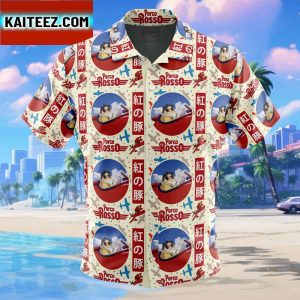 Porco Rosso Studio Ghibli Gift For Family In Summer Holiday Button Up Hawaiian Shirt
