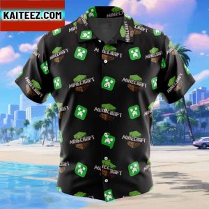 Power Minecraft Gift For Family In Summer Holiday Button Up Hawaiian Shirt