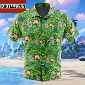 Rick and Morty Trippy Cosmic Rick Gift For Family In Summer Holiday Button Up Hawaiian Shirt