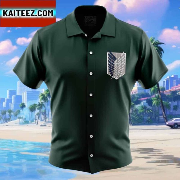 Scouting Regiment Attack on Titan Gift For Family In Summer Holiday Button Up Hawaiian Shirt