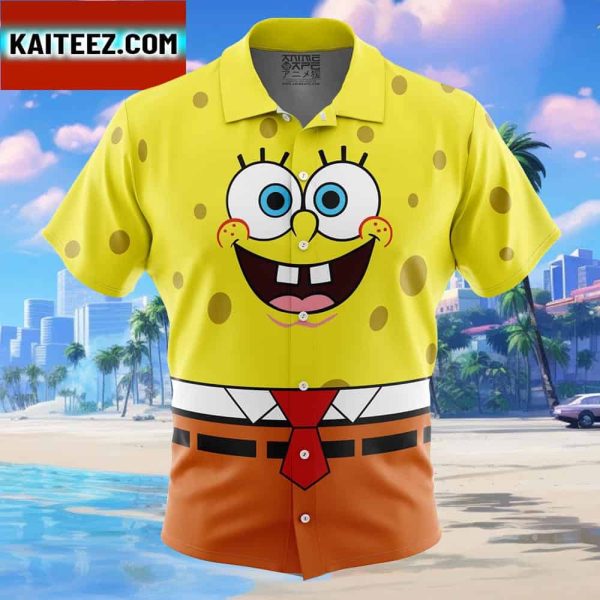 Spongebob SquarePants Nickelodeon Gift For Family In Summer Holiday Button Up Hawaiian Shirt