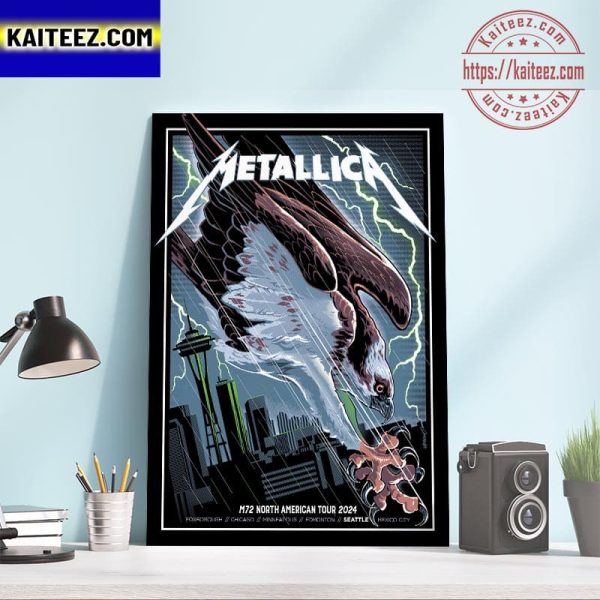 Metallica M72 Seattle Exclusive Pop-Up Shop Poster The Eagle At Lumen Field Seattle WA US August 30th And September 1st 2024 Wall Decor Poster Canvas