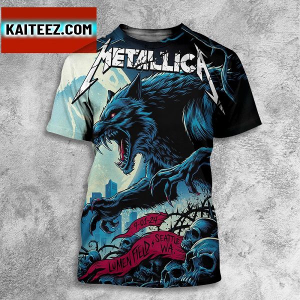 Metallica Pop Up Store Merch Night 2 Poster M72 North American Tour 2024At Lumen Field Seattle WA On September 1st 2024 All Over Print Shirt