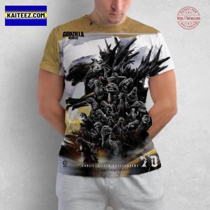 Godzilla 70th Anniversary With All Versions Poster All Over Print T-Shirt