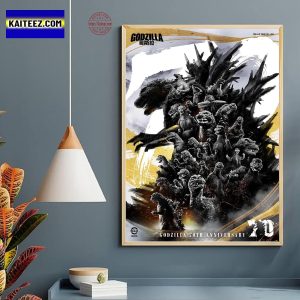 Godzilla 70th Anniversary With All Versions Poster Decor Canvas