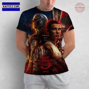 Stranger Things 5 Hawkins Will Fall On Netflix Release On November 2025 All Over Print T-Shirt