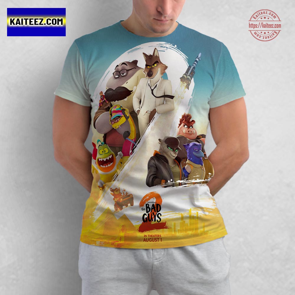 The Bad Guys 2 Poster Playing In Theater On August 1st 2025 All Over Print T-Shirt