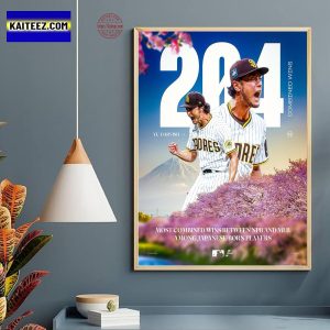 Yu Darvish 204 Wins Combined MLB and NPB 2025 Home Decor Poster Canvas