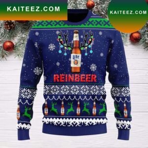 3D Miller Lite Reinbeer Ugly Christmas Sweater
