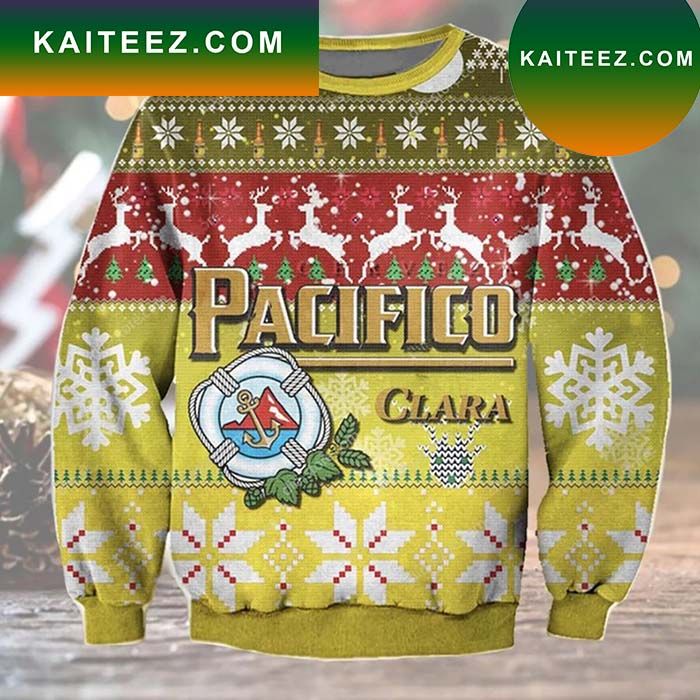 3D Pacifico Clara Beer Drinking Christmas Ugly Sweater 3D Pacifico Clara Beer Drinking Christmas Ugly Sweater